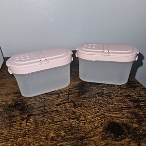Vintage Tupperware Modular Mates Spice Shaker Containers #1843 | Pink Lid